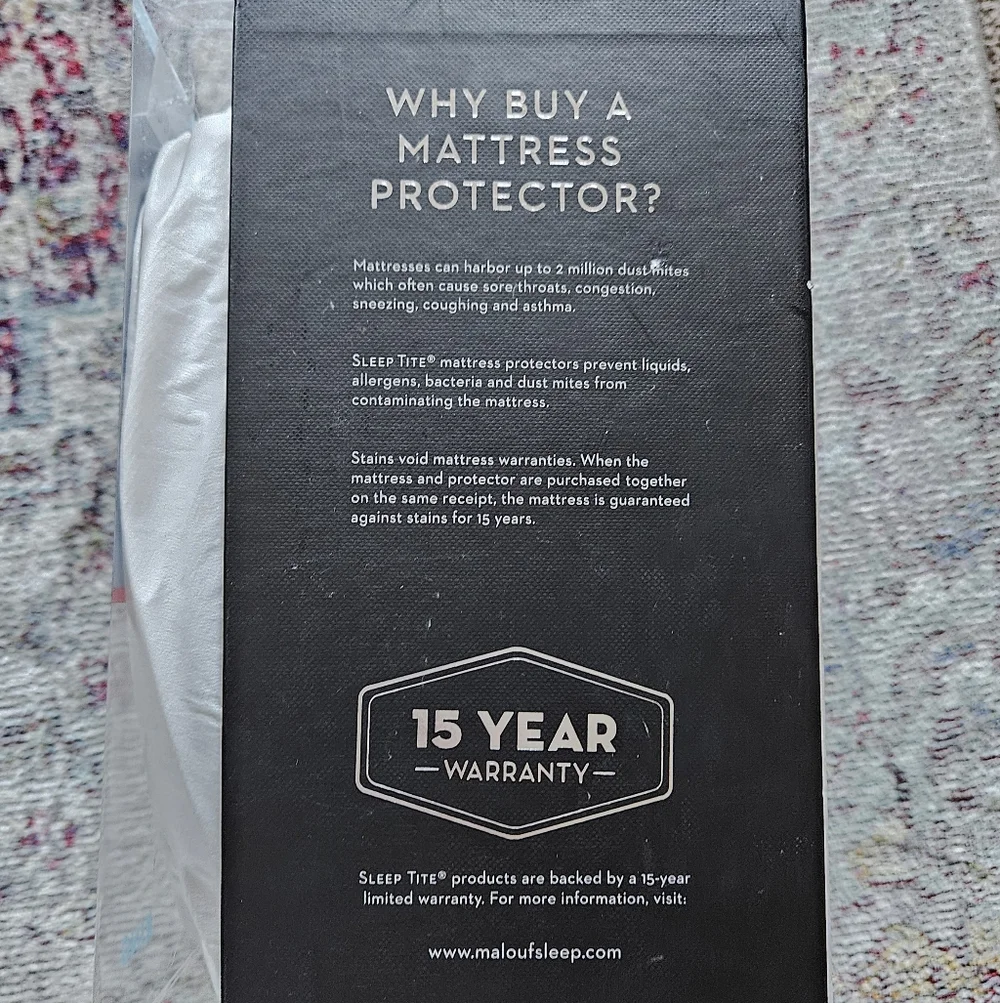 Malouf Sleep Tite Mattress Protector - White